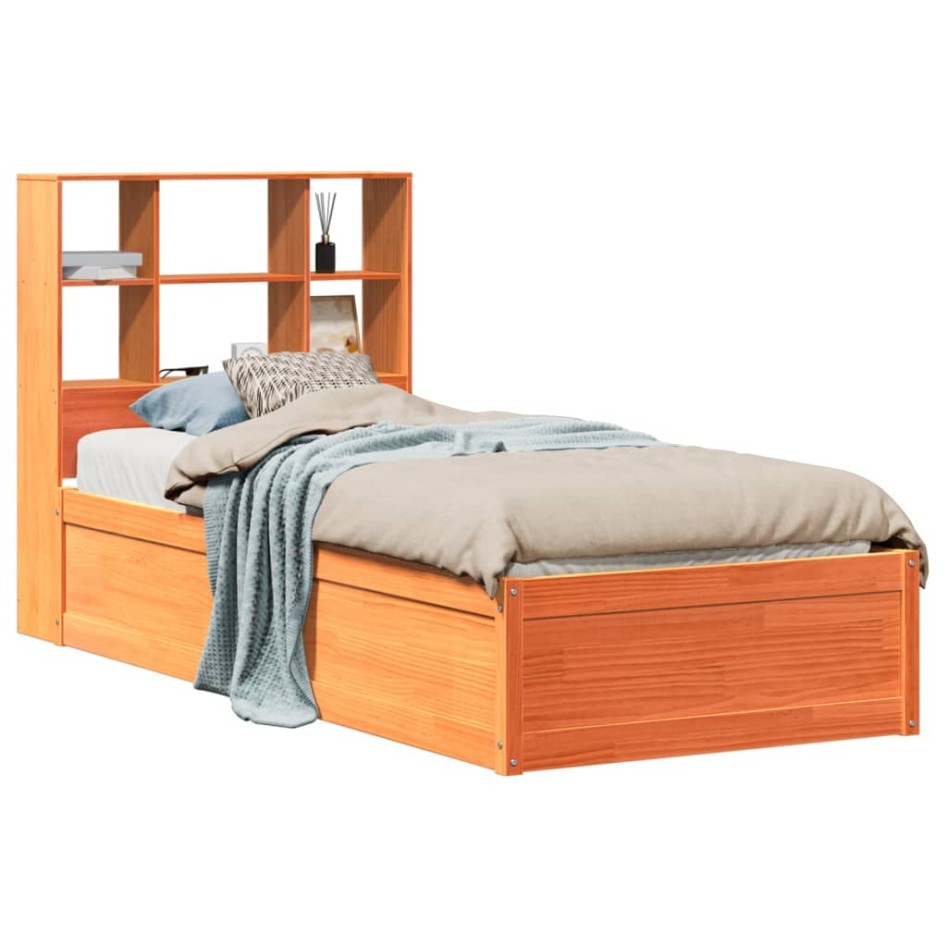 Estructura de cama sin colchón madera maciza marrón 90x190