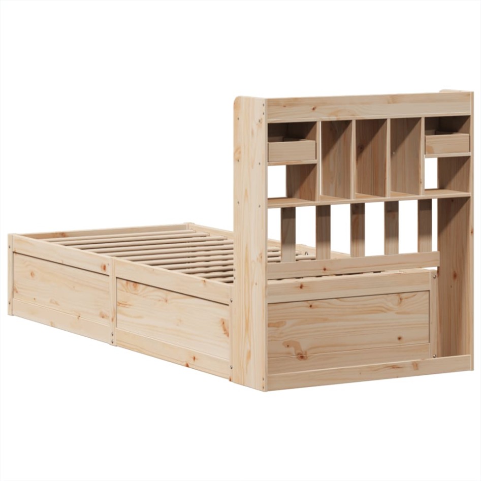 Estructura de cama sin colchón madera maciza de pino 90x190