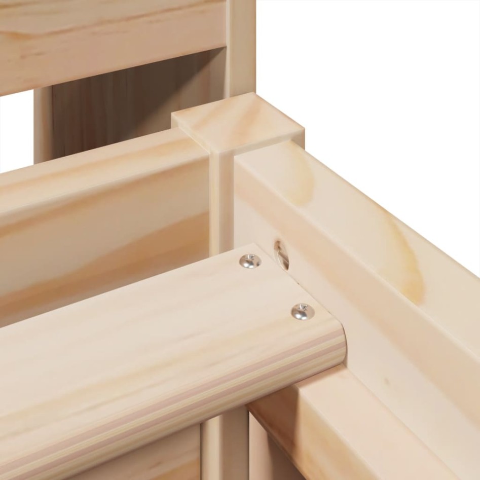 Estructura de cama sin colchón madera maciza de pino 90x190
