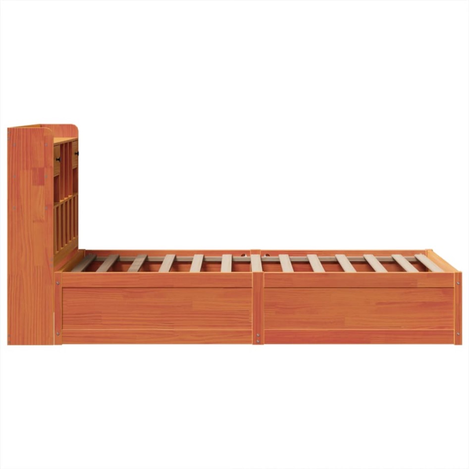 Estructura de cama sin colchón madera maciza marrón 75x190