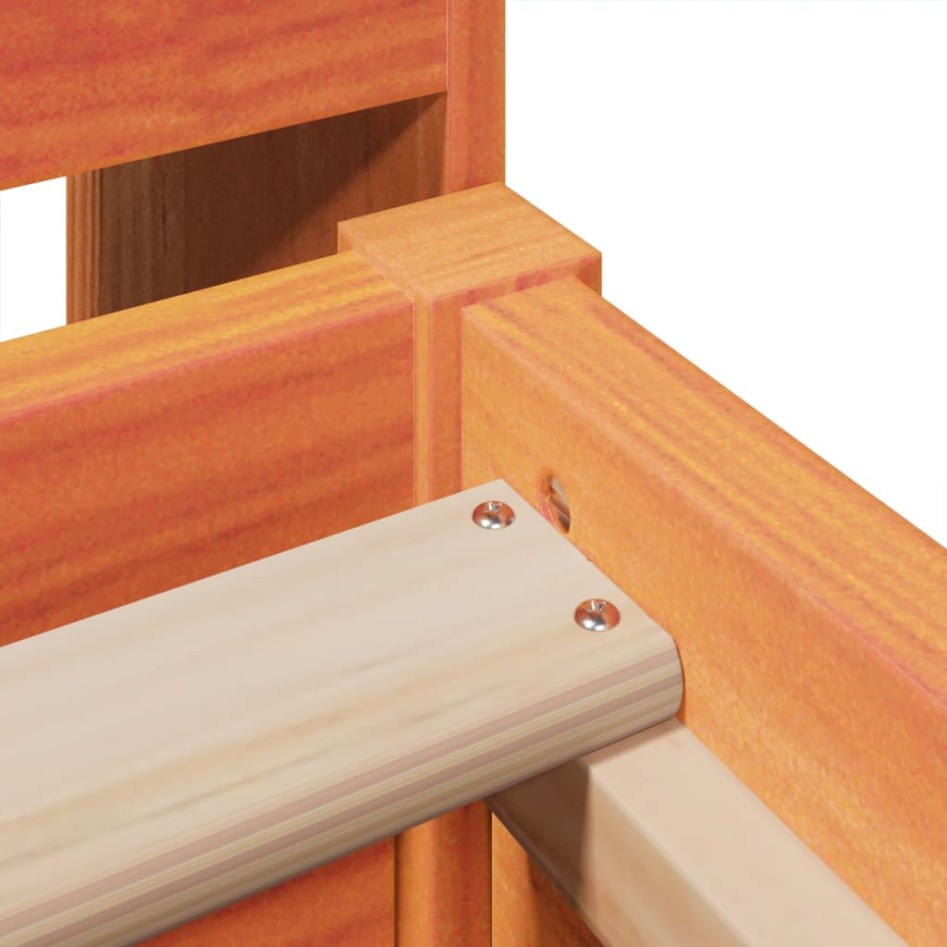 Estructura de cama sin colchón madera maciza marrón 75x190