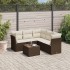 Set sofás de jardín 6 piezas y cojines ratán sintético