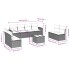 Set de muebles de jardín 9 pzas y cojines ratán sintético