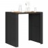 Mesa alta jardín superficie madera ratán PE negro 105x80x110