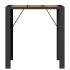 Mesa alta jardín superficie madera ratán PE negro 105x80x110