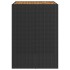 Mesa alta jardín superficie madera ratán PE negro 105x80x110