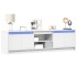 Mueble de TV con LED madera de ingeniería blanco 180x34x50