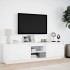 Mueble de TV con LED madera de ingeniería blanco 180x34x50