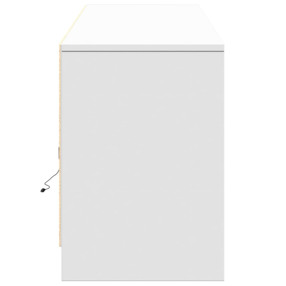 Mueble de TV con LED madera de ingeniería blanco 180x34x50