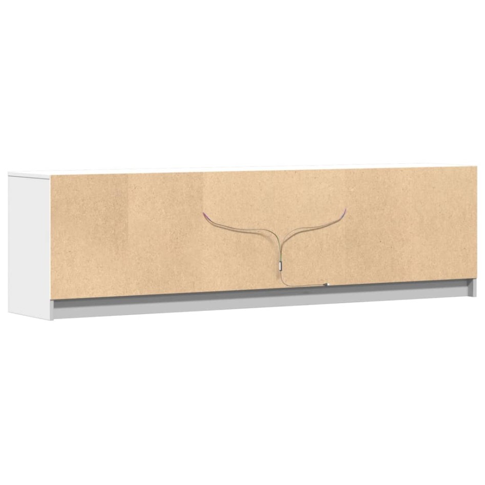 Mueble de TV con LED madera de ingeniería blanco 180x34x50