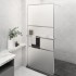 Mampara ducha con estante vidrio ESG y aluminio cromo 80x195