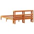 Cama sin colchón madera maciza de pino marrón cera 120x200