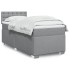 Cama box spring con colchón tela gris claro 100x200