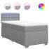 Cama box spring con colchón tela gris claro 100x200