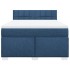Cama box spring con colchón tela azul 140x200