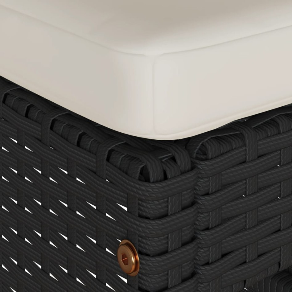 Taburetes altos de bar de jardín cojines 4 uds ratán PE