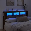 Cabecero con LED madera ingeniería envejecida 180x18,5x103,5 cm