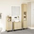 Set de muebles de baño 3 pzas madera contrachapada roble