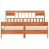 Cama con estantería sin colchón madera maciza marrón