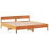 Cama con estantería sin colchón madera maciza marrón