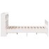 Cama con estantería sin colchón madera maciza blanca 140x200