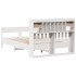 Cama con estantería sin colchón madera maciza blanca 140x200