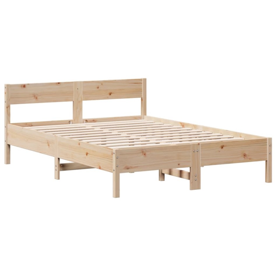 Cama con estantería sin colchón madera maciza de pino