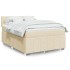 Cama box spring con colchón tela color crema 140x200