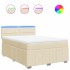 Cama box spring con colchón tela color crema 140x200