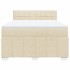 Cama box spring con colchón tela color crema 140x200