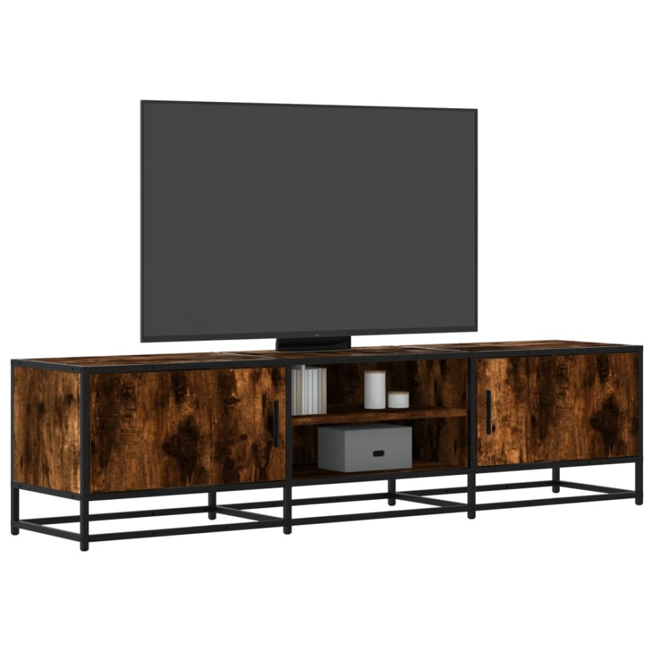 Mueble TV metal y madera ingeniería roble humo 160x35x41