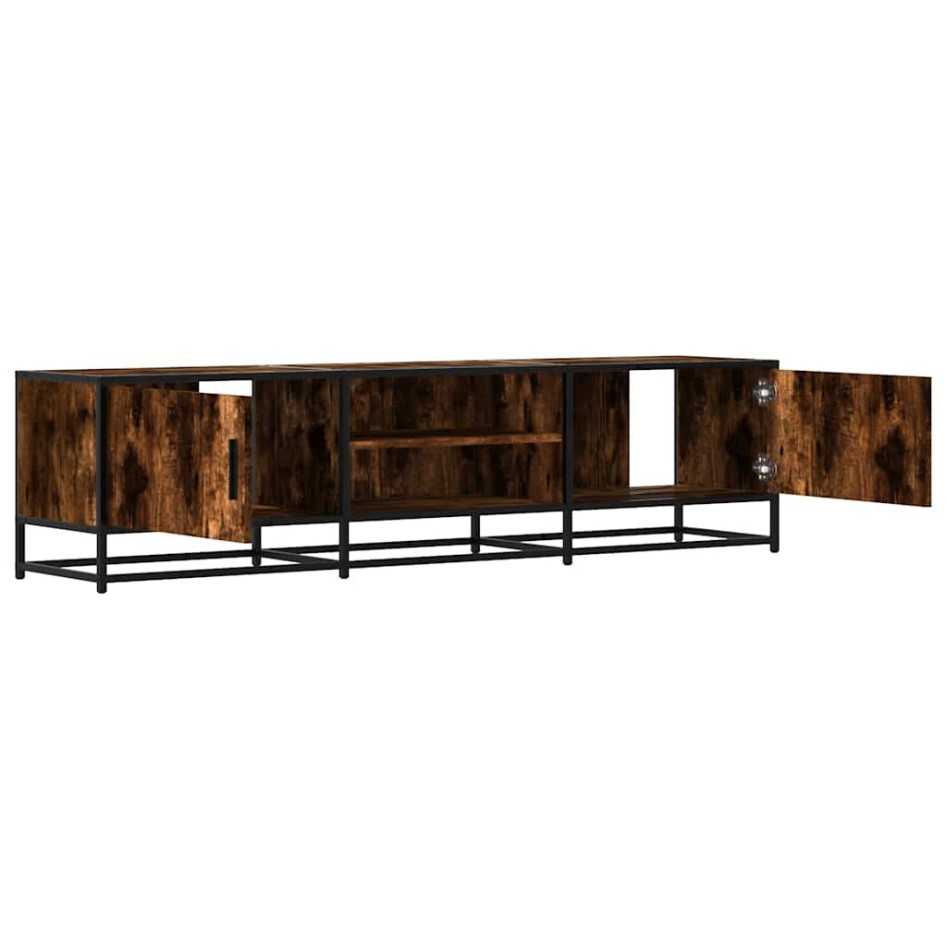 Mueble TV metal y madera ingeniería roble humo 160x35x41