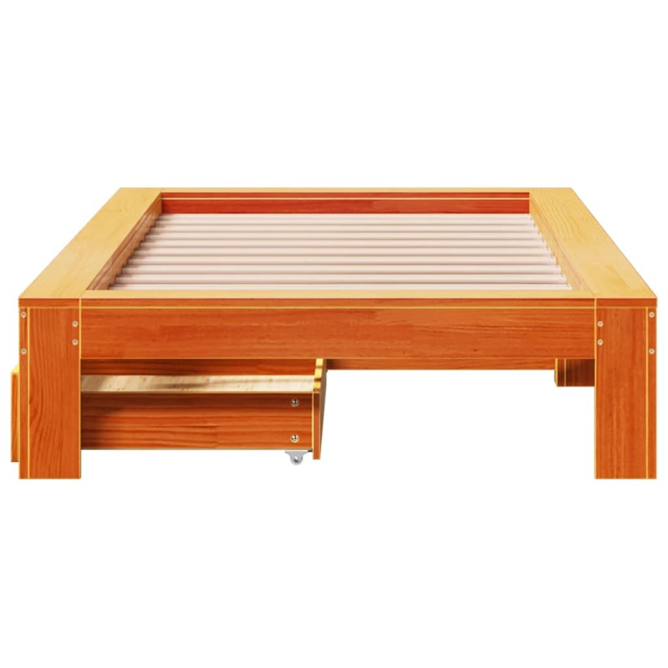 Estructura de cama sin colchón madera de pino marrón 90x200