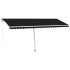 Toldo de pie retráctil manual gris antracita 500x350
