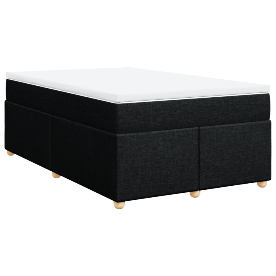 Cama box spring con colchón tela negro 120x200