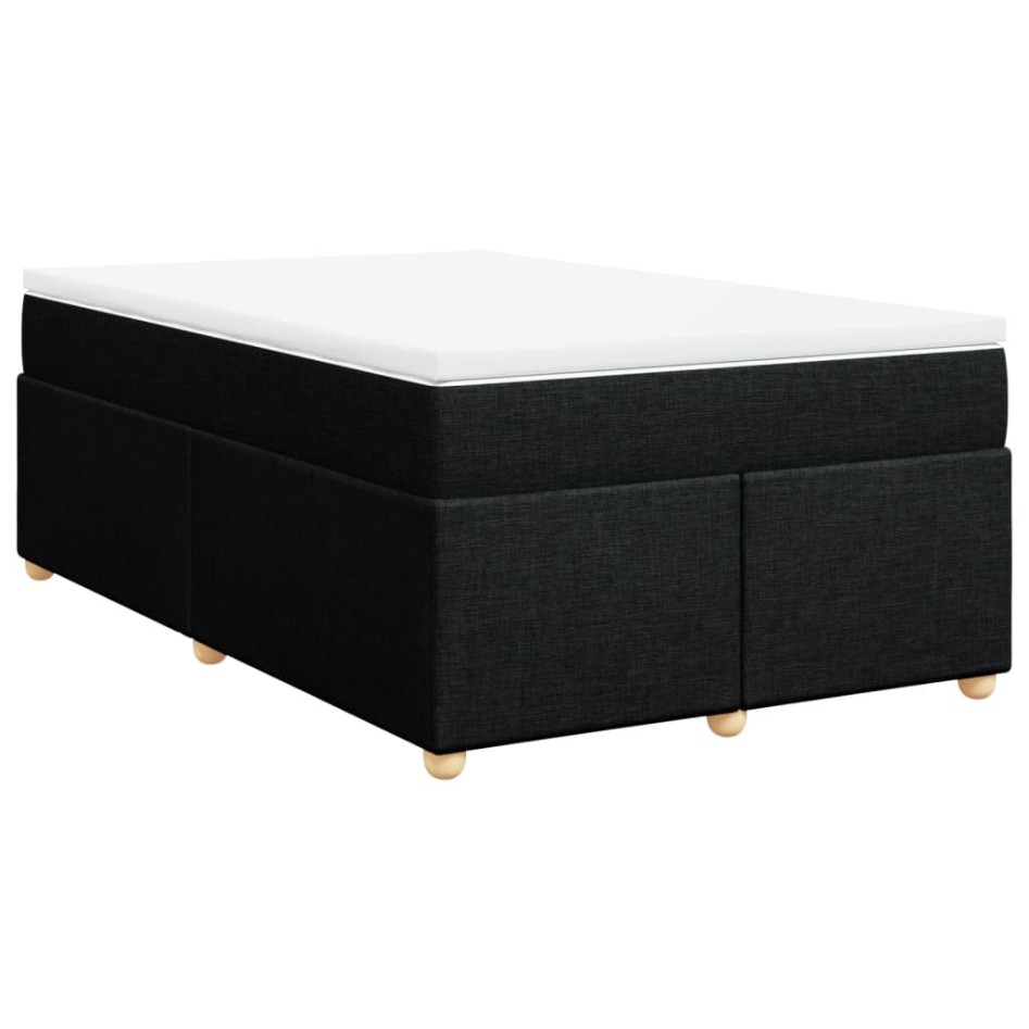 Cama box spring con colchón tela negro 120x200