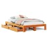 Cama sin colchón madera maciza de pino marrón cera 120x200