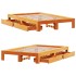 Cama sin colchón madera maciza de pino marrón cera 120x200