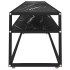 Mueble de TV vidrio templado color mármol negro 220x40x40,5