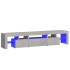 Mueble de TV con luces LED gris hormigón 200x36,5x40