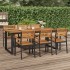 Mesa de jardín con patas en U madera maciza acacia 200x90x75