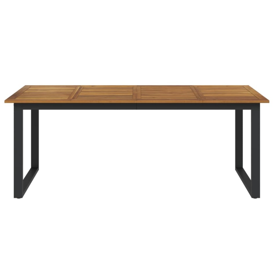 Mesa de jardín con patas en U madera maciza acacia 200x90x75