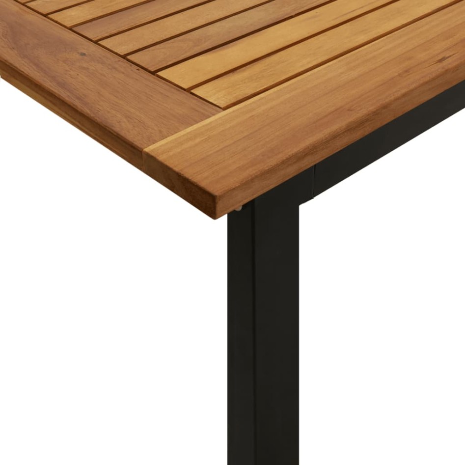 Mesa de jardín con patas en U madera maciza acacia 200x90x75