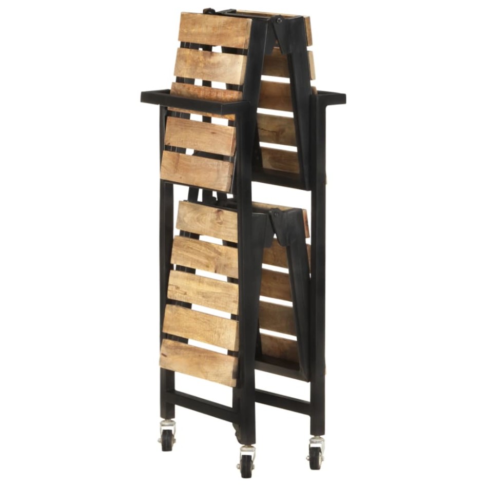 Carrito de cocina de madera maciza de mango 87x36x81