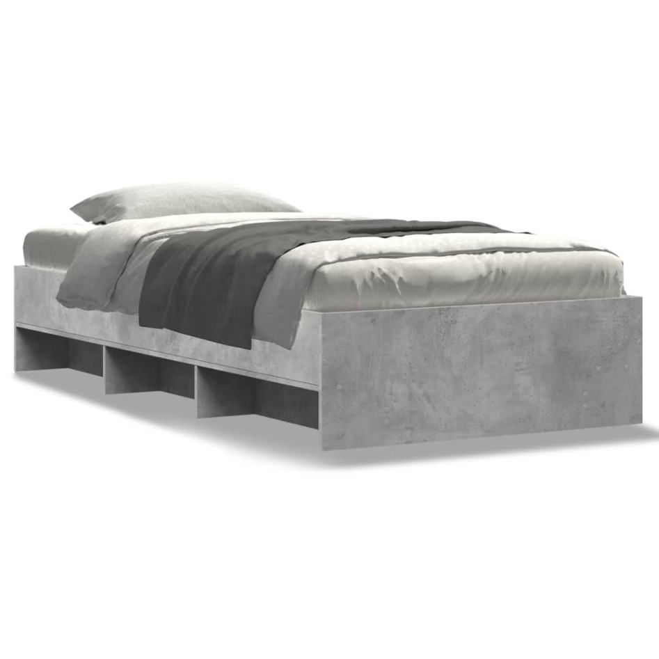 Estructura de cama madera de ingeniería gris Sonoma 90x200