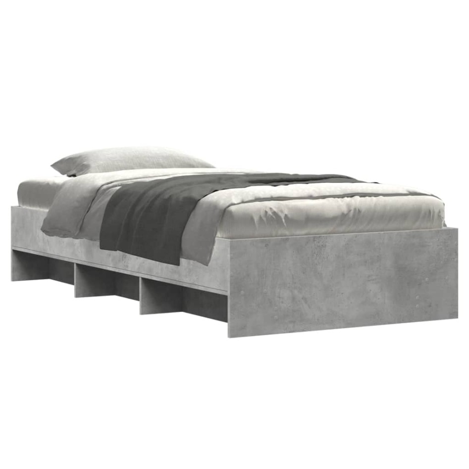 Estructura de cama madera de ingeniería gris Sonoma 90x200