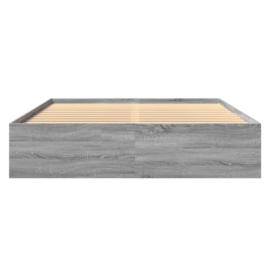 Estructura de cama madera de ingeniería gris Sonoma 150x200