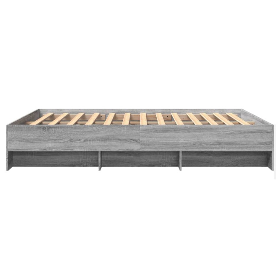Estructura de cama madera de ingeniería gris Sonoma 150x200