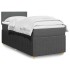 Cama box spring con colchón tela gris oscuro 80x200