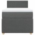 Cama box spring con colchón tela gris oscuro 80x200